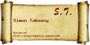 Simon Taksony névjegykártya