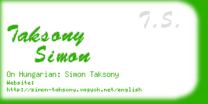 taksony simon business card